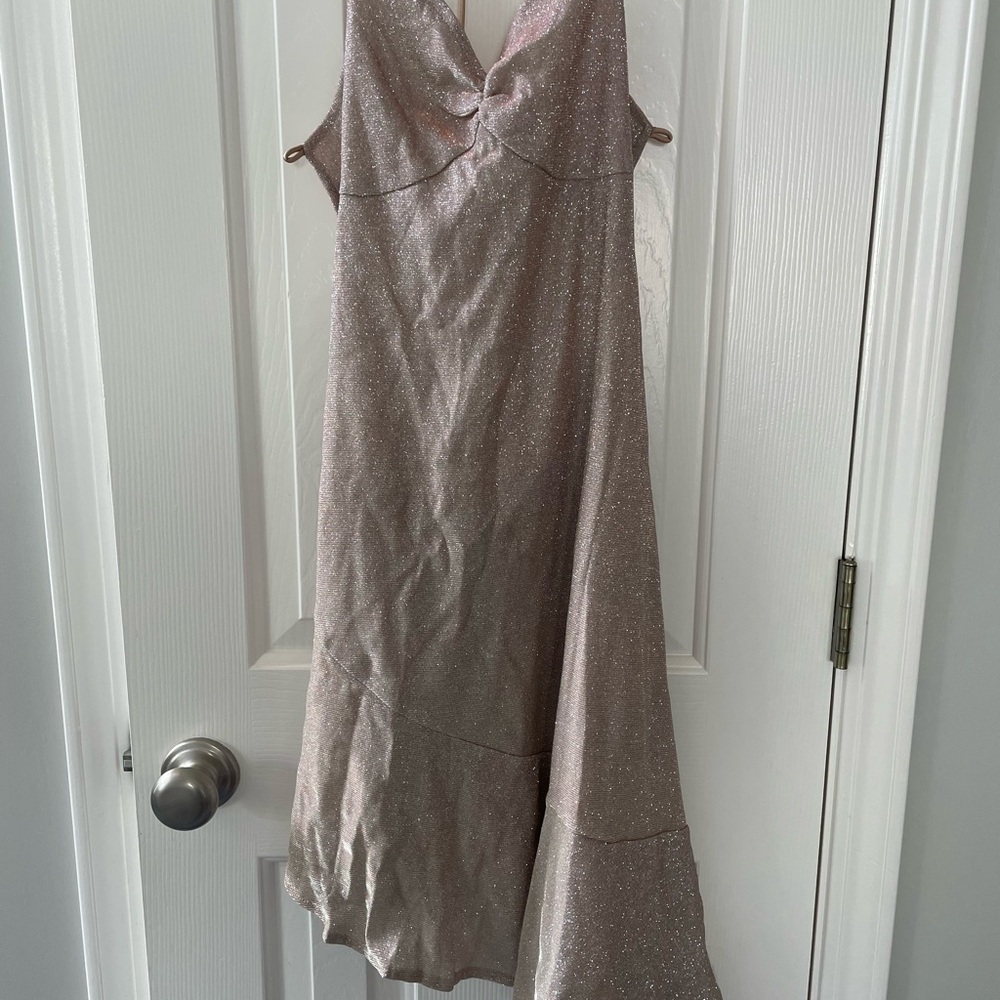Dazzle Satin Slip Dress in Dusty Rose size S